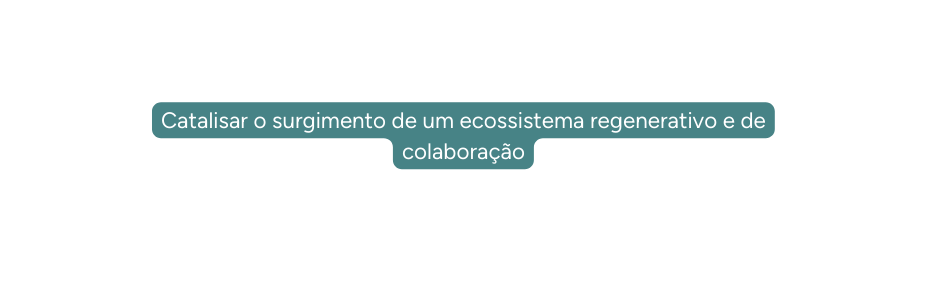 Catalisar o surgimento de um ecossistema regenerativo e de colaboração